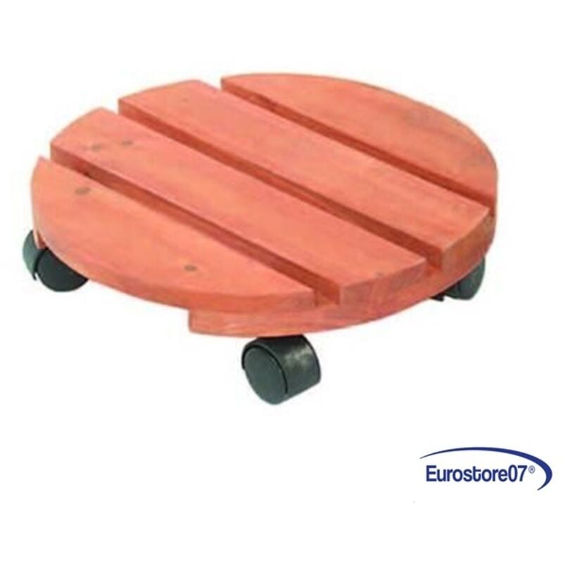foto del prodotto portavaso in legno con ruote cm.25 - fer 116749