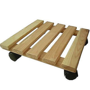 foto del prodotto portavaso legno quadro c ruote cm.30x30