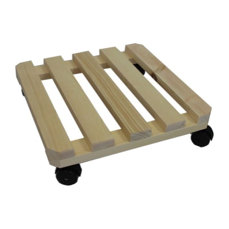 foto del prodotto portavaso mobile in legno scuro con ruote cm.34x34 