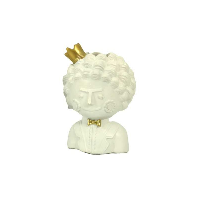 foto del prodotto portavaso resina viso oro bianco cm10x9h15