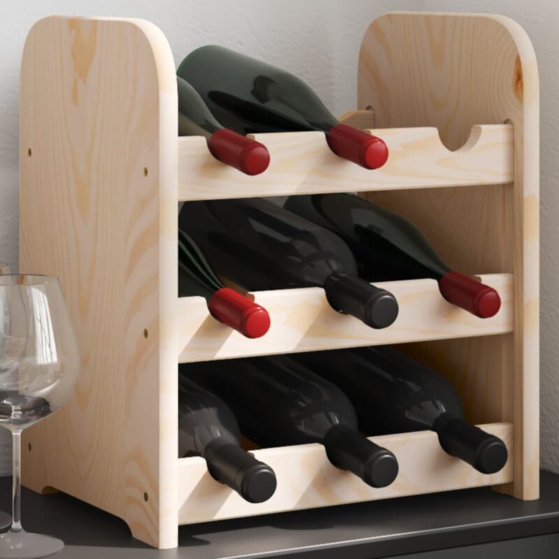foto del prodotto portavini 33x25x37 cm in legno massello di pino vidaxl