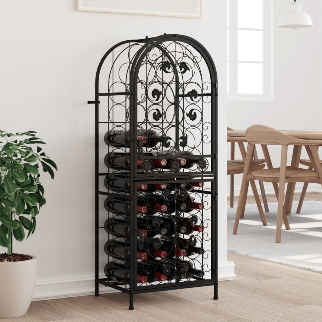 foto del prodotto portavini da 41 bottiglie nero 45x36x120cm in ferro battutocod mxl 130727