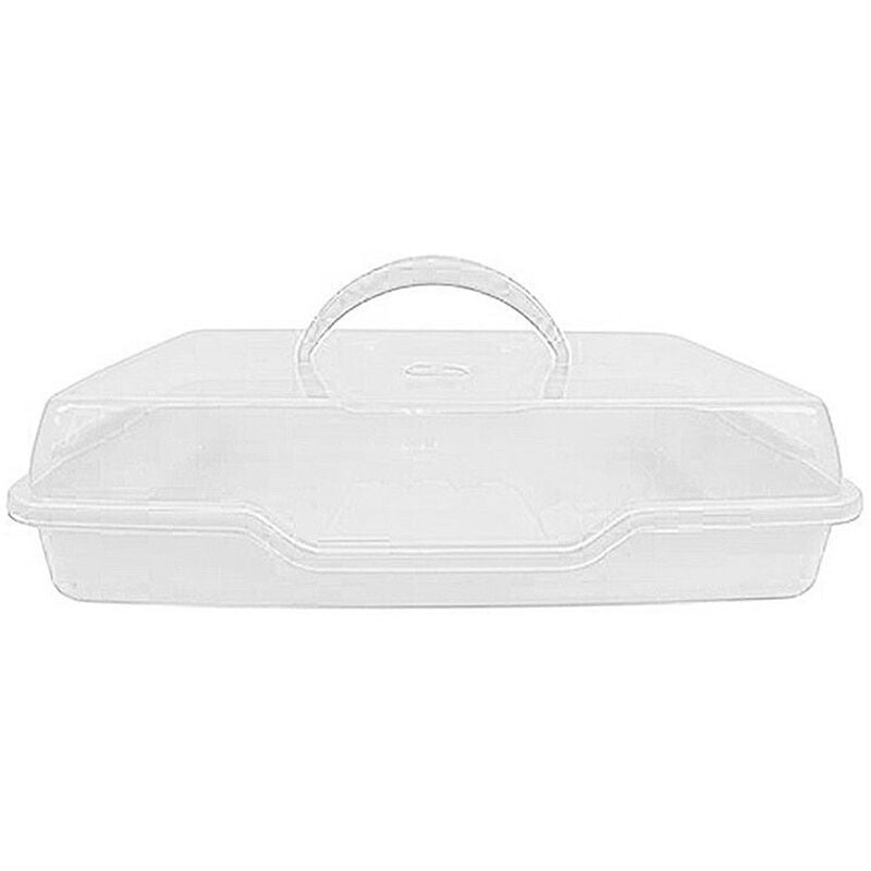 foto del prodotto portavivande vassoio con coperchio rettangolare contenitore da frigo porta torta colorigenerali bianco