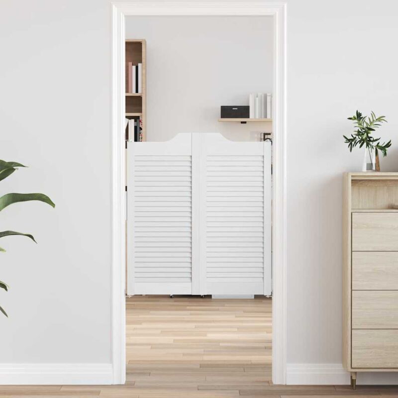 foto del prodotto porte a battente 2 paio design a lamelle bianco 90x80 cm vidaxl 761609