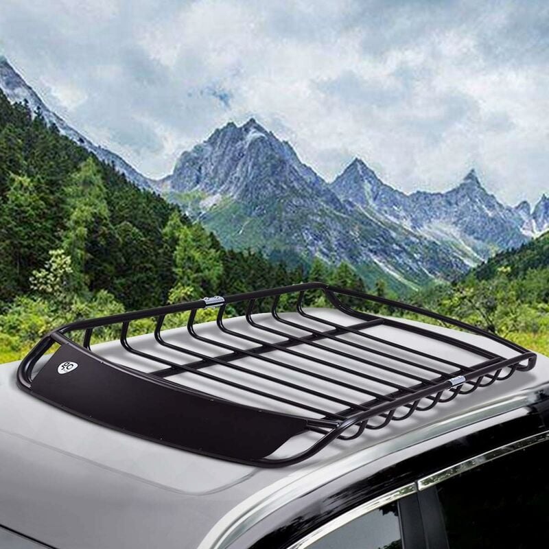 foto del prodotto porte bagage de voiture en m tal panier de toit pour voiture 120x98x16.5 cm charge max.110 kg noir costway