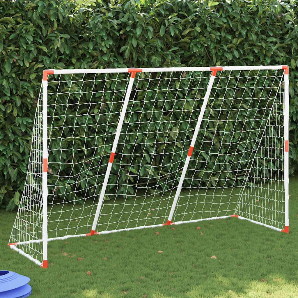 foto del prodotto porte calcio bambini con palloni 2 in 1 bianche 184x64x124 cm