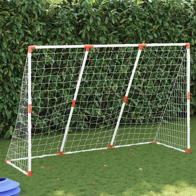 foto del prodotto porte calcio bambini con palloni 2 in 1 bianche 184x64x124 cm vidaxl