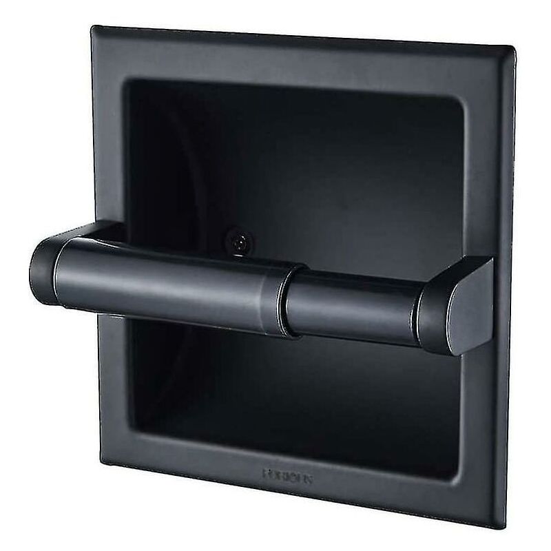 foto del prodotto porte papier toilette noir mat support murale per carta igienica incastrabile noir en m tal porte papier toilette murale noir con supporto di