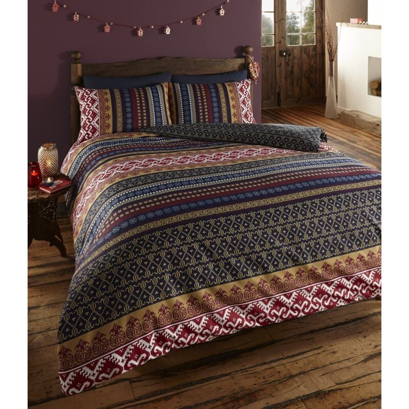 foto del prodotto portfolio home de cama, set copripiumini di lusso con stampa etnica indiana, in poliestere, multicolore, singolo