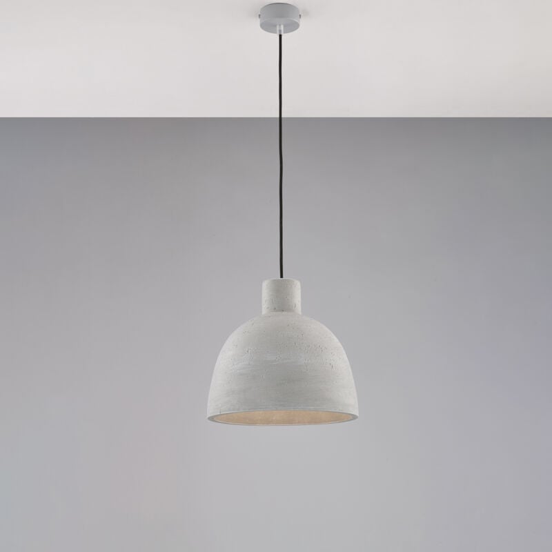 foto del prodotto portland sospensione in ferro laccato grigio con diffusore in cemento d. 20 e cavo elettrico regolabile 1 luce 100 28 bl305 s1 md
