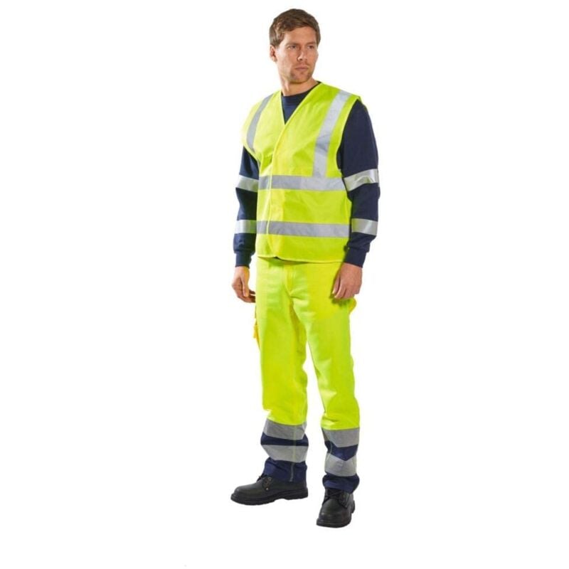 foto del prodotto portwest c470 gilet ad alta visibilit , con due bande e bretelle, giallo, 4x 5x