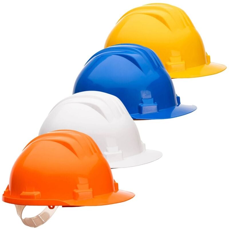 foto del prodotto portwest elmetto da cantiere con regolazione a fibbia arancio unica