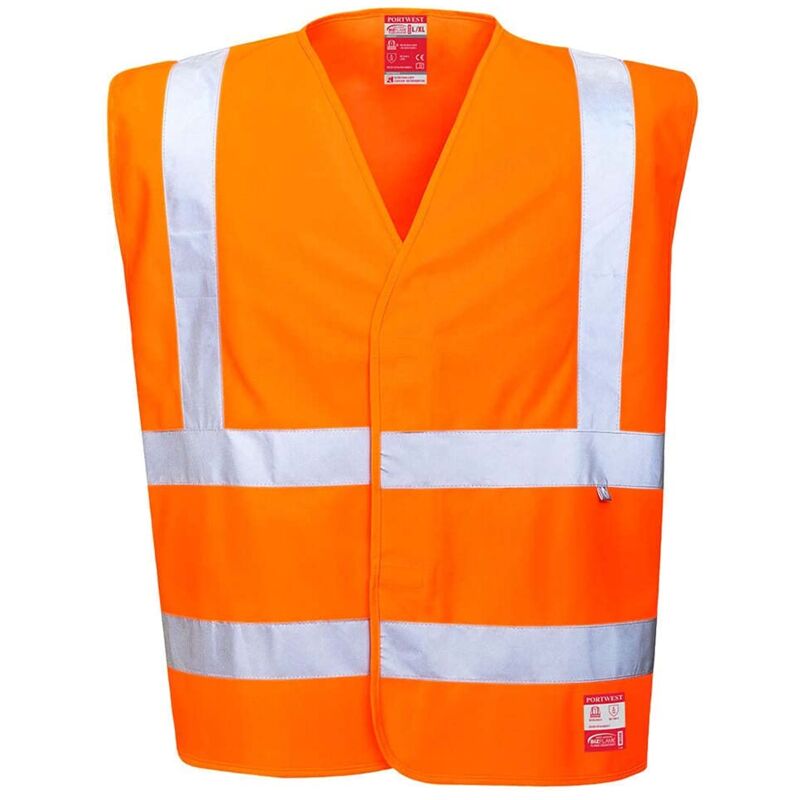 foto del prodotto portwest fr71 gilet ignifugo antistatico ad alta visibilit ., taglia s m, arancione