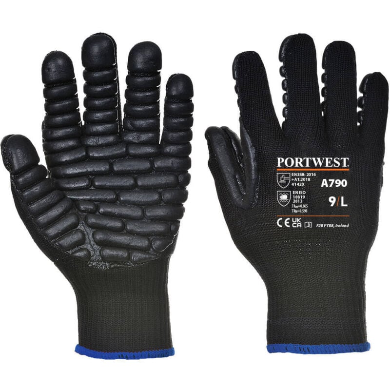 foto del prodotto portwest guanti antivibrazione neri 2xl taglia 11