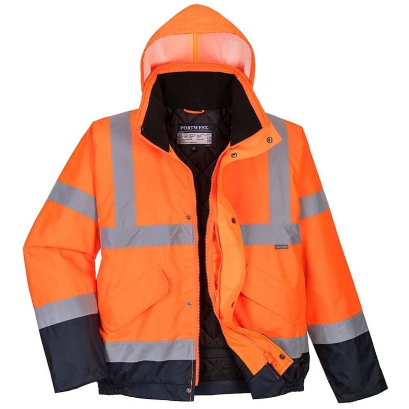 foto del prodotto portwest s266onrm bomber bicolore ad alta visibilit , arancio blu navi, m