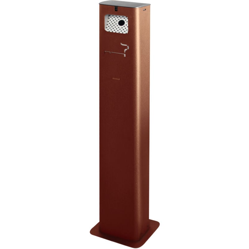 foto del prodotto posacenere a colonna 17,5x10,5xh106 cm in acciaio verniciato con contenitore interno marrone