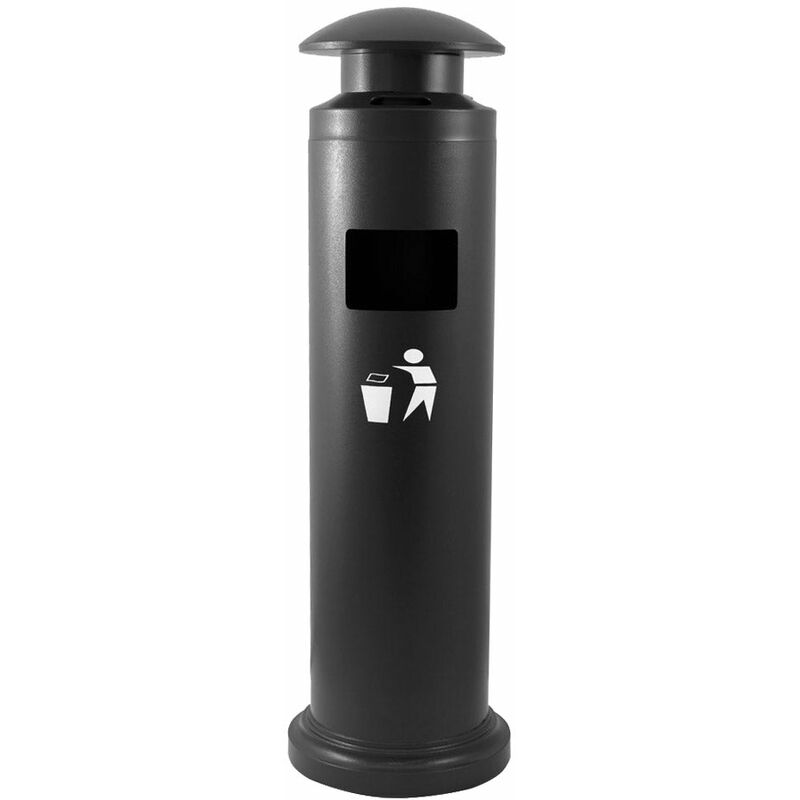 foto del prodotto posacenere a colonna con cestino 32 cm in metallo grigio gotico 18l per interno esterno