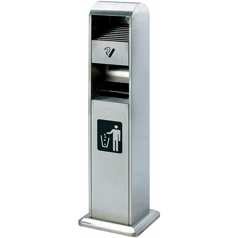 foto del prodotto posacenere a colonna con cestino 34,5x119,5x31 cm in acciaio 14l per interno esterno