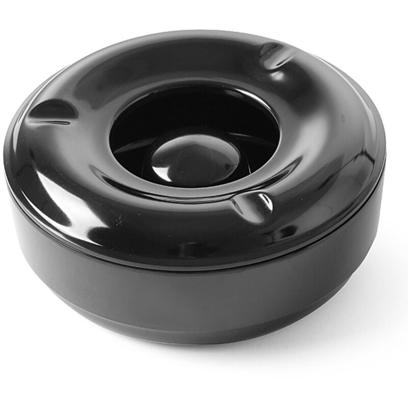 foto del prodotto posacenere con coperchio in melamina, nero, diametro. 146mm hendi 569757