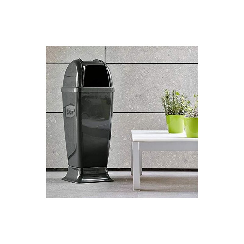 foto del prodotto posacenere gettacarte elegante da esterno e interno in plastica resistente h85 cm antracite per ufficio, piscina, ristorante