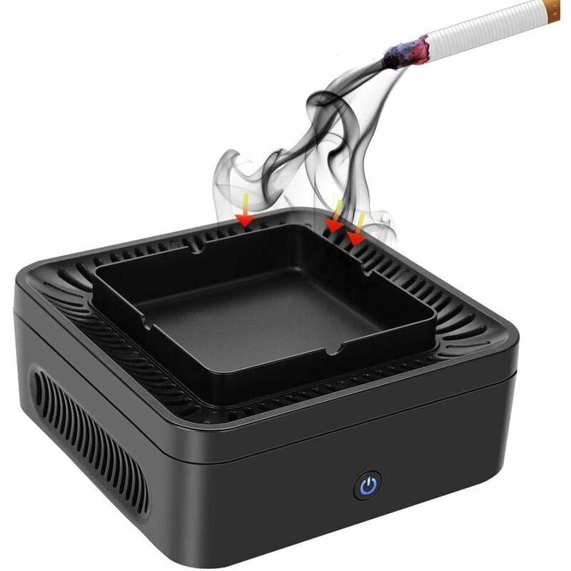 foto del prodotto posacenere senza fumo con purificatore d aria, filtro a carbone attivo pm2.5 99,97 di polvere, polline, fumo e odore, ricarica usb, basso rumore