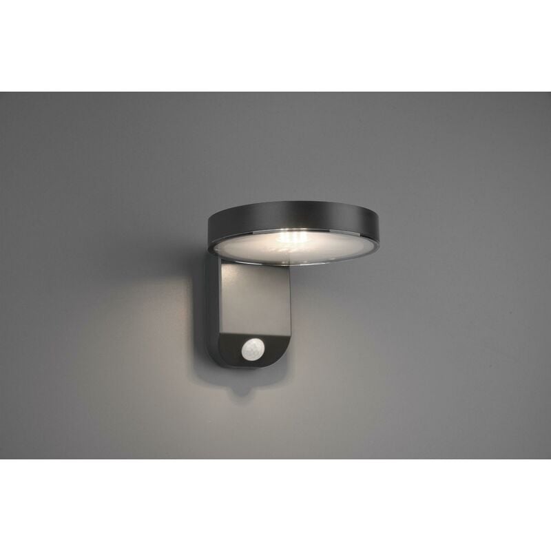 foto del prodotto posadas applique led 4,5w 290lm, 3000k da esterno solare ricaricabile antracite con sensore di movimento ip44 p.18,3cm