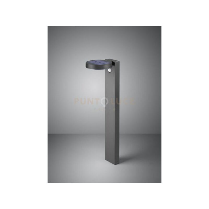 foto del prodotto posadas palo led 4,5w 290lm, 3000k da esterno solare ricaricabile antracite con sensore di movimento ip44 h.60cm