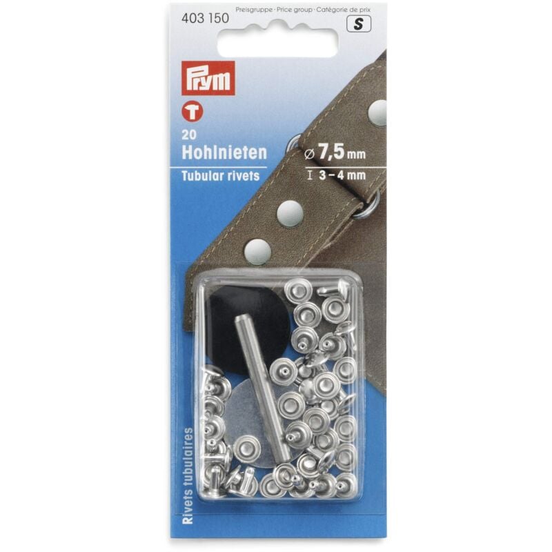 foto del prodotto posamo prym rivetti tubolari, d argento, 3 4 mm, silberfarbig, 20 st ck
