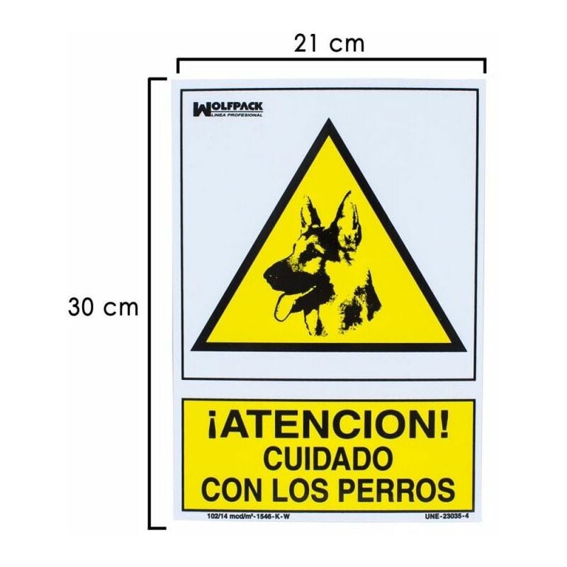 foto del prodotto poster attenzione ai cani 30x21 cm.