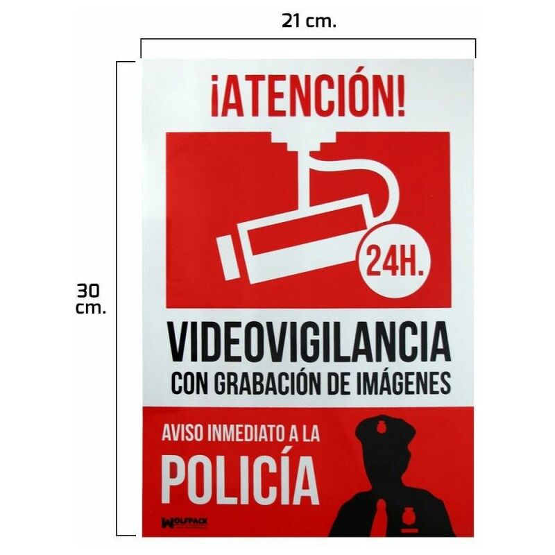foto del prodotto poster di allarme connesso avviso alla polizia 30x21
