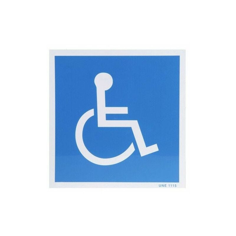 foto del prodotto poster disabili blu bianco 21x21 cm.