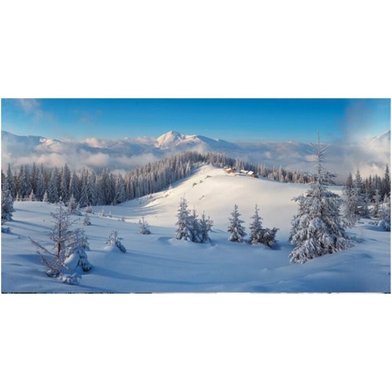foto del prodotto poster in tessuto foresta invernale per villaggi natalizi grande