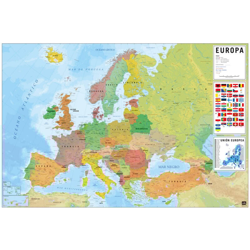 foto del prodotto poster mappa europa fisica politica