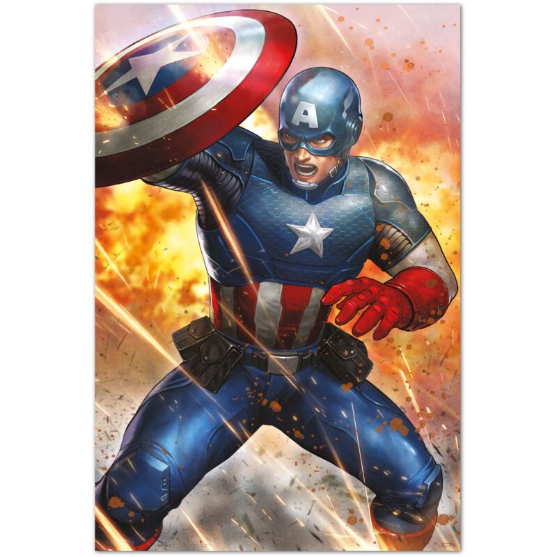 foto del prodotto poster marvel captain america under fire