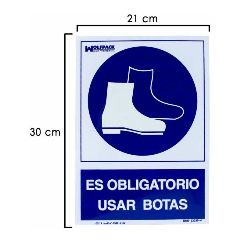foto del prodotto poster obbligatorio uso degli stivali 30x21 cm.