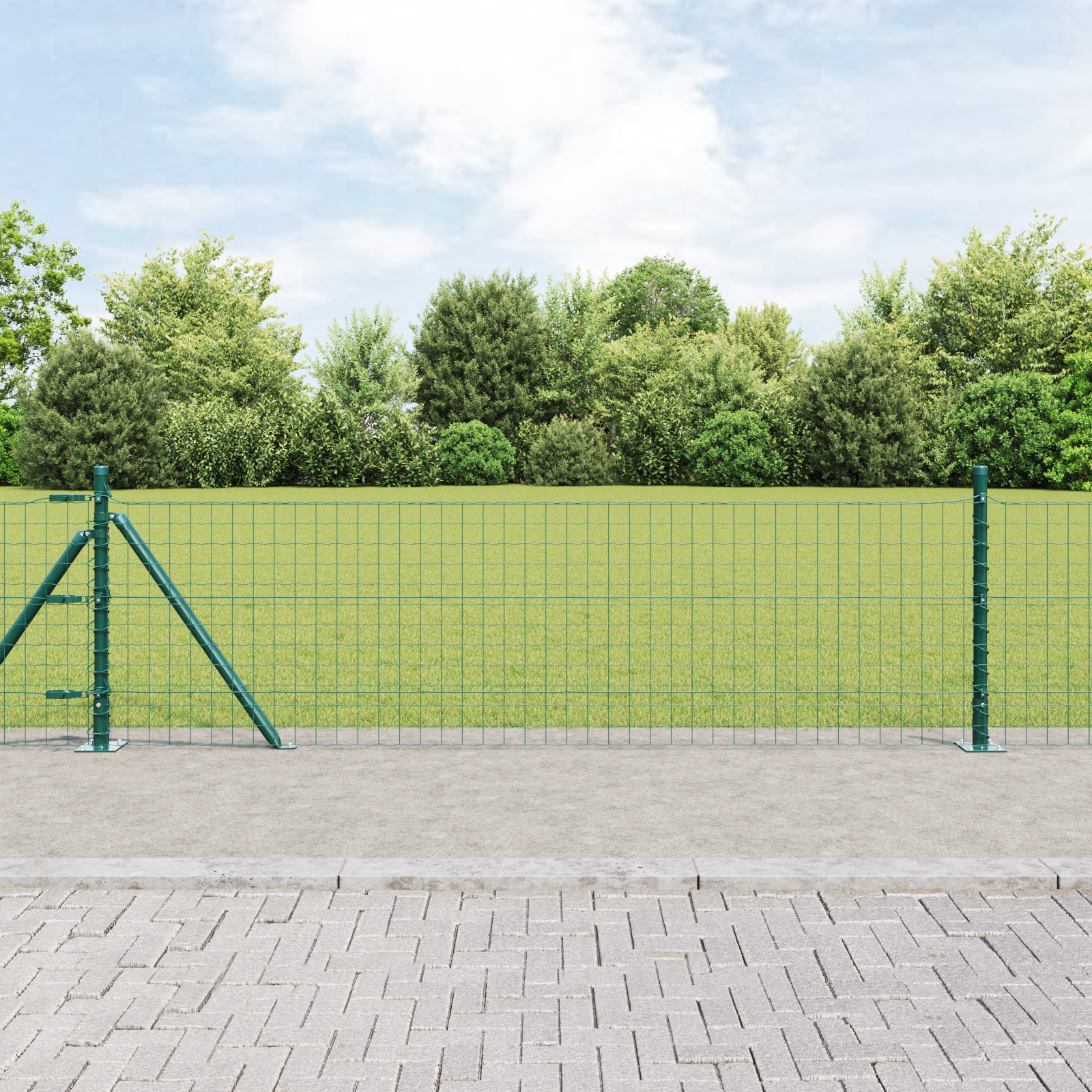 foto del prodotto posti fencing con piaste di base 13 pcs 32mm 50cm acciaio galvanizzato