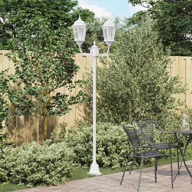 foto del prodotto posto luce da giardino bianco alluminio, vetro vidaxl