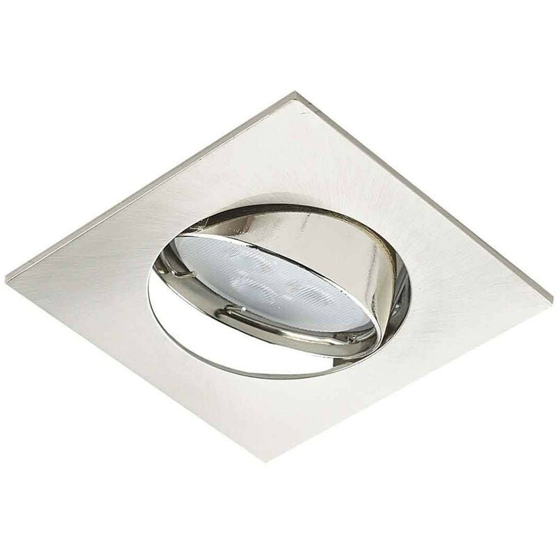 foto del prodotto posto recessibile con connettore incurvato protetto zamak chrome quadrato mat gu10 ip20 orientabile 30 hipow