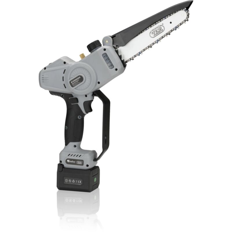 foto del prodotto potatore a catena a batteria volpi kvs6000 barra 19 cm 2 batterie 21,6v 4,0ah