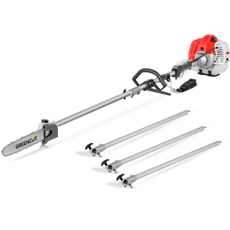 foto del prodotto potatore a scoppio motore a benzina a 2 tempi 65cc 4,9cv, lunghezza della spada 305mm, distanza massima 5m greencut pp650x