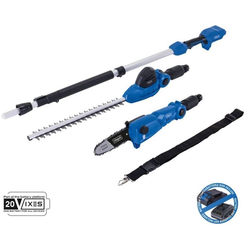 foto del prodotto potatore tagliasiepi 2in1 con asta 20v senza batteria ixes scheppach c phts410 x