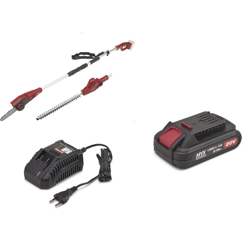 foto del prodotto potatore tagliasiepi batteria cgtp 20 l yamato myx kit batteria tagliarami 54060