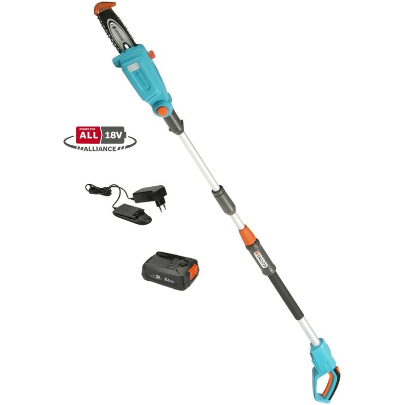 foto del prodotto potatore telescopico a batteria tcs 20 18v power for all, set pronto all uso 14770 20 gardena