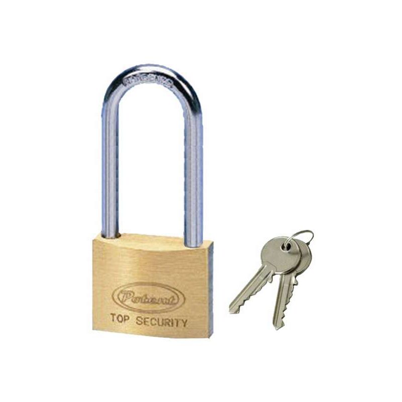 foto del prodotto potent lucchetto arco lungo 2700 ottone arco cromato chiavi 2 mm 30x41
