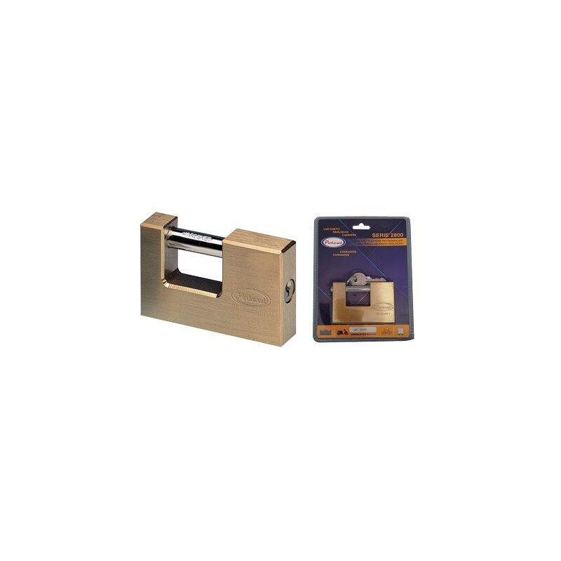 foto del prodotto potent lucchetto rettangolare 2800b ottone satinato chiavi 2 mm 90