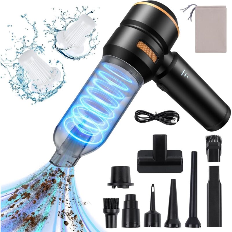 foto del prodotto potente aspirapolvere per auto senza fili - aspirapolvere portatile da 20000 pa, mini aspirapolvere per auto, aspirapolvere da tavolo, aspirapolvere soffiatore per auto a 3 velocità, può essere utiliz