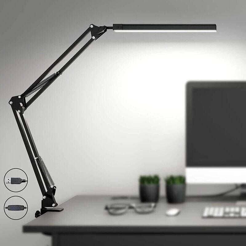 foto del prodotto potente lampada da scrivania a led con clip lampada a led per la protezione degli occhi 3 modalit di illuminazione x 10 livelli di luminosit 