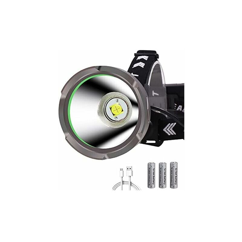 foto del prodotto potente lampada frontale a led ricaricabile da 15000 lumen, weslite xhp90 spotlight a lungo raggio lampada frontale a led ultra potente 4 modalit 