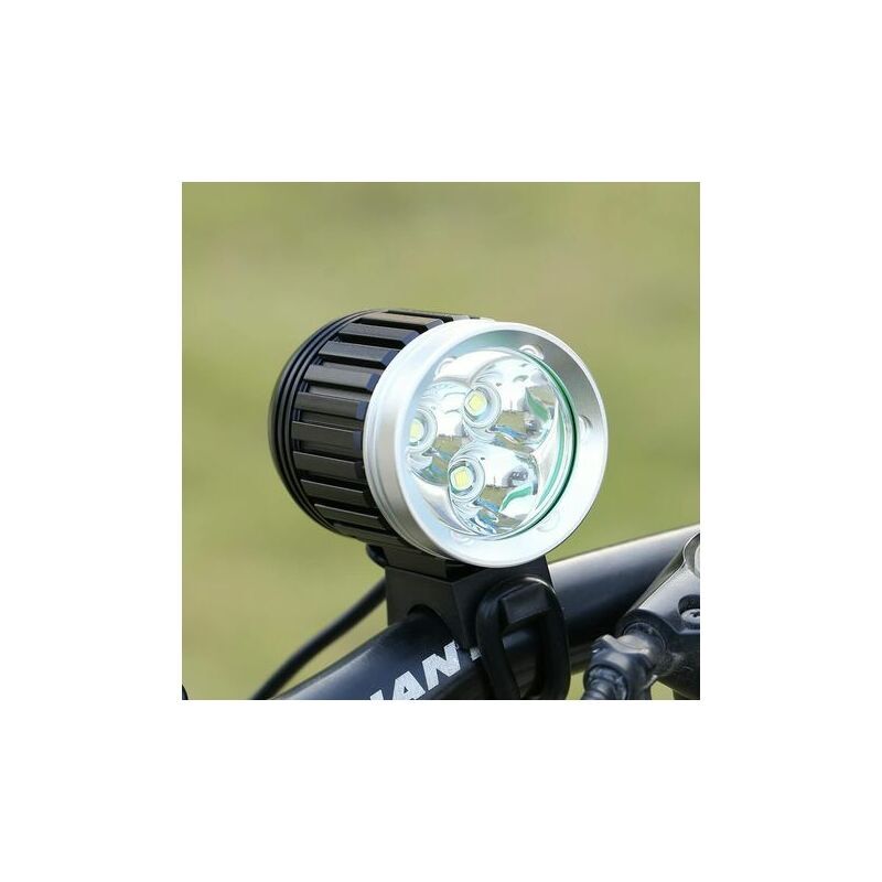 foto del prodotto potente lampada led mtb luce mtb ricaricabile, impermeabile, 4000 lm, 3 t6 cree xm l, 4 modalit luce batterie al litio, caricabatterie, archetto
