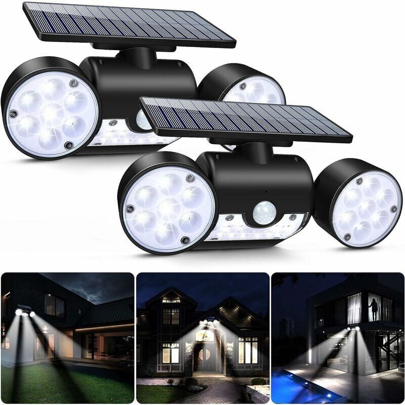 foto del prodotto potente luce solare per esterni luce di sicurezza a 30 led con sensore di movimento, wireless, impermeabile ip65, grande pannello solare per
